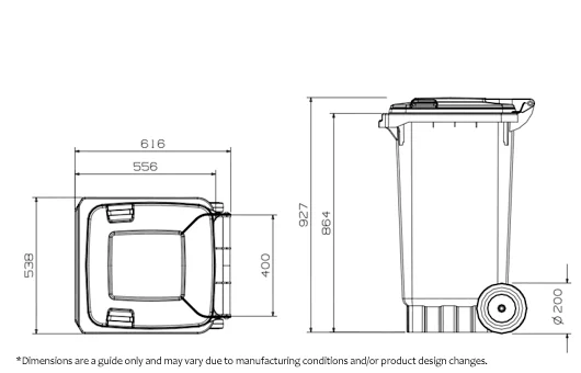 140 Litre Wheelie Bin Lid specifications