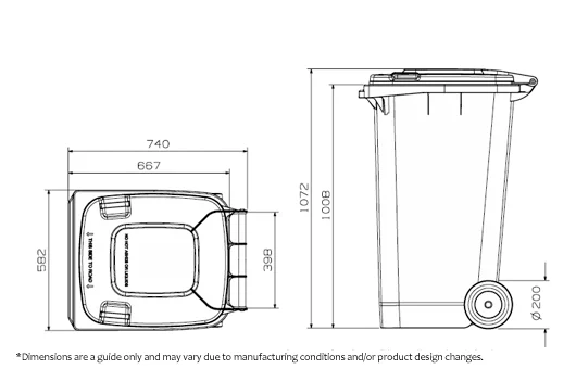 240 Litre Wheelie Bin Lid specifications