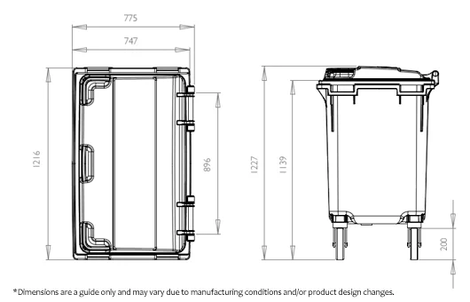 660 Litre Wheelie Bin Lid specifications