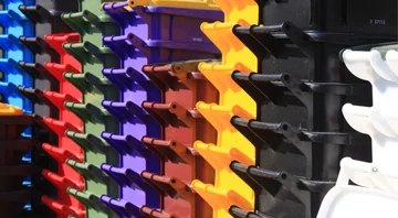 Groups of Stacked Colored Bins